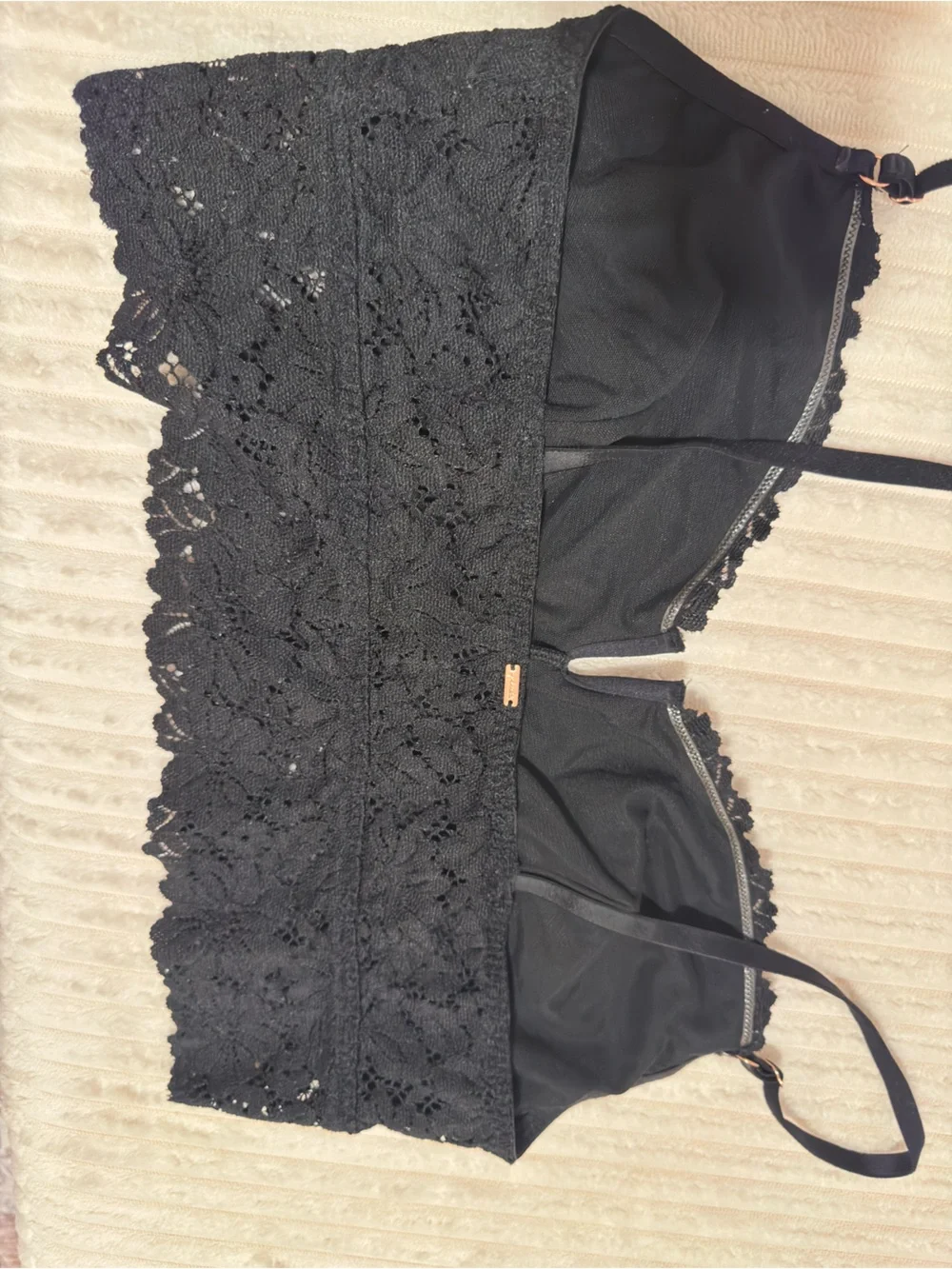 PINK Victoria's Secret Black Lace Bandeau Bralette